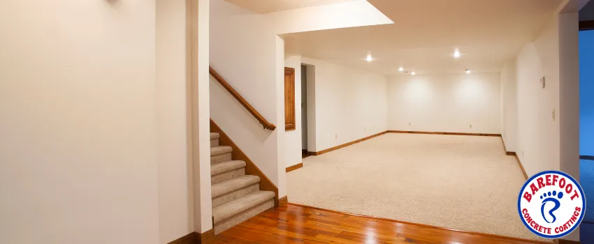 BCC - Carpet and hardwood flooring in the basement